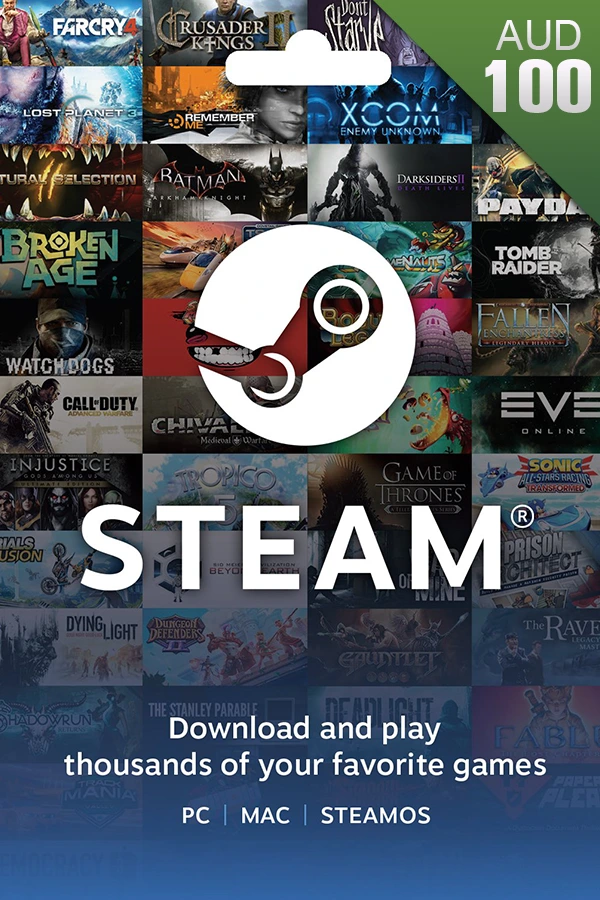 Steam Wallet Gift Card 100 AUD <br> Australia<br> <br> Price : $ 60,12 <br> <br> 