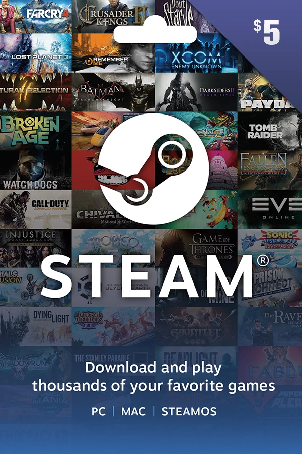 Steam Wallet Gift Card 5 USD <br> United States<br> <br> Price : $ 3,89 <br> <br> 